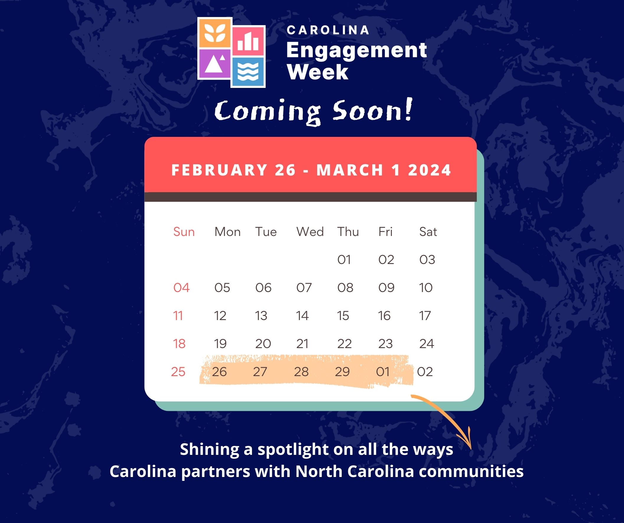 Carolina Engagement Week is coming soon on February 26 through March 1, 2024. Shining a spotlight on all the ways Carolina partners with North Carolina communities.