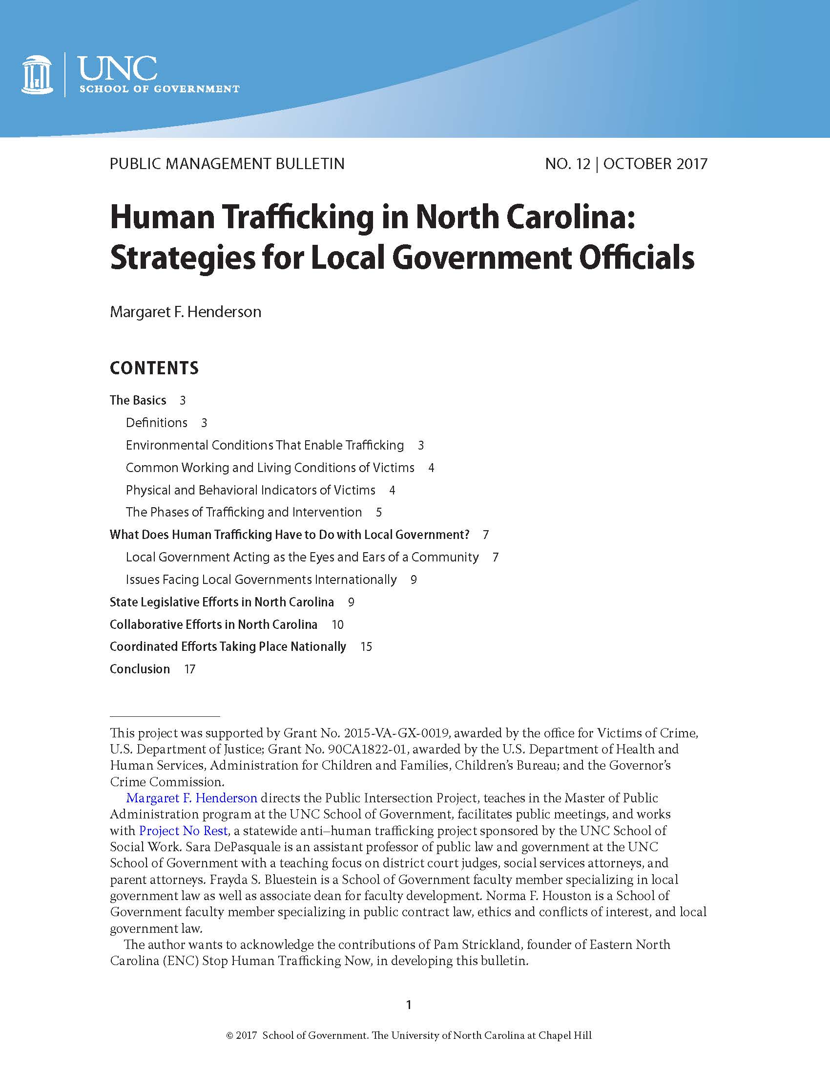 Cover image for Human Trafficking in North Carolina: Strategies for Local Government Officials