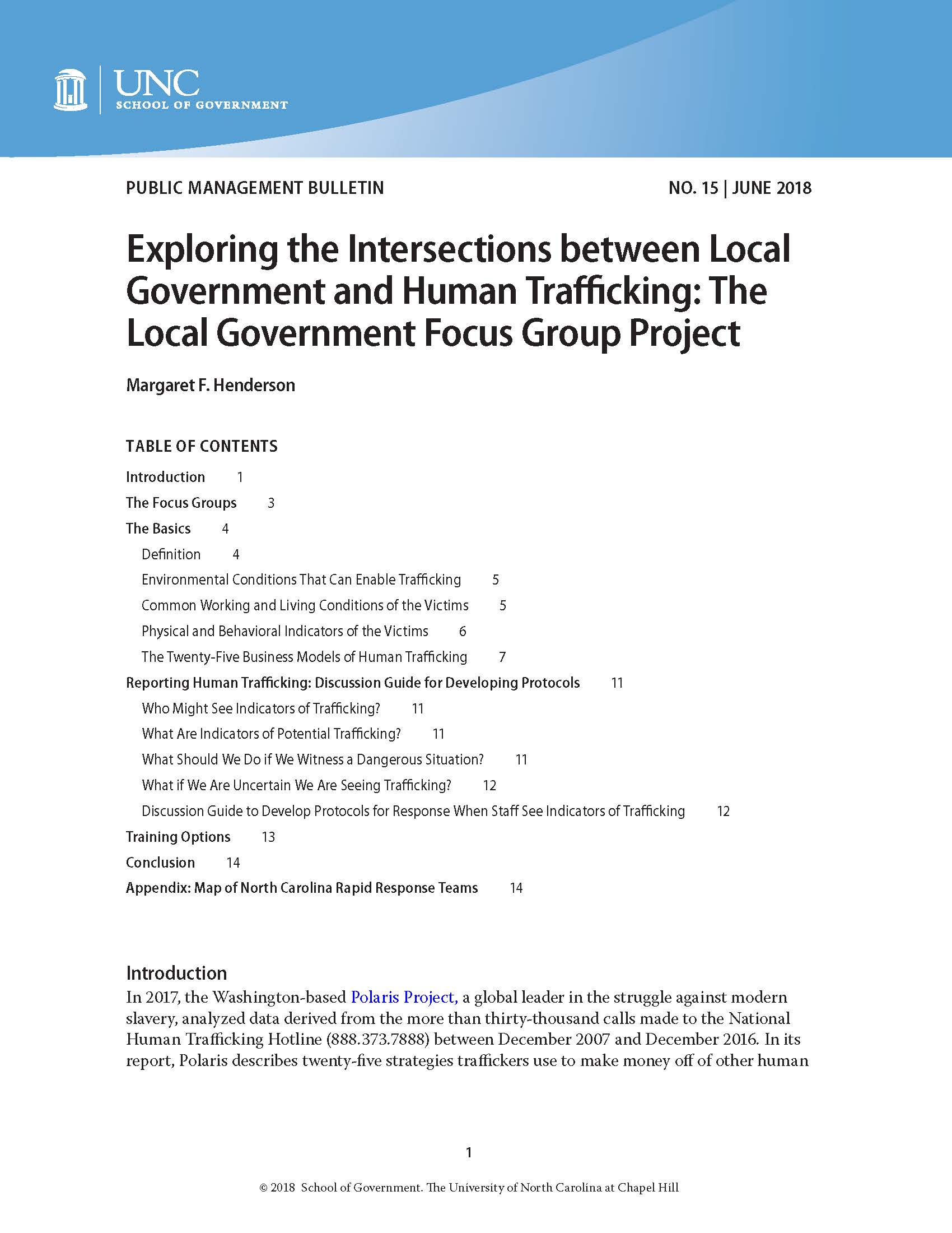 Cover image for Exploring the Intersections between Local Governments and Human Trafficking: The Local Government Focus Group Project