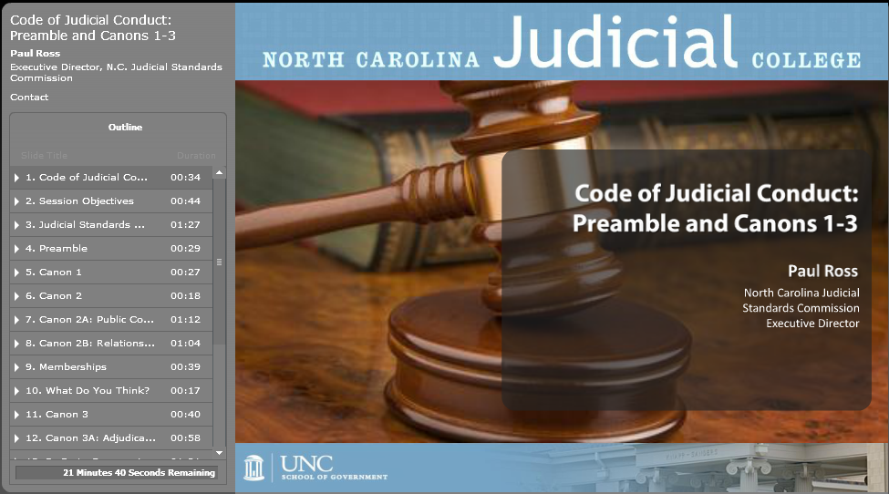 Code of Judicial Conduct 1