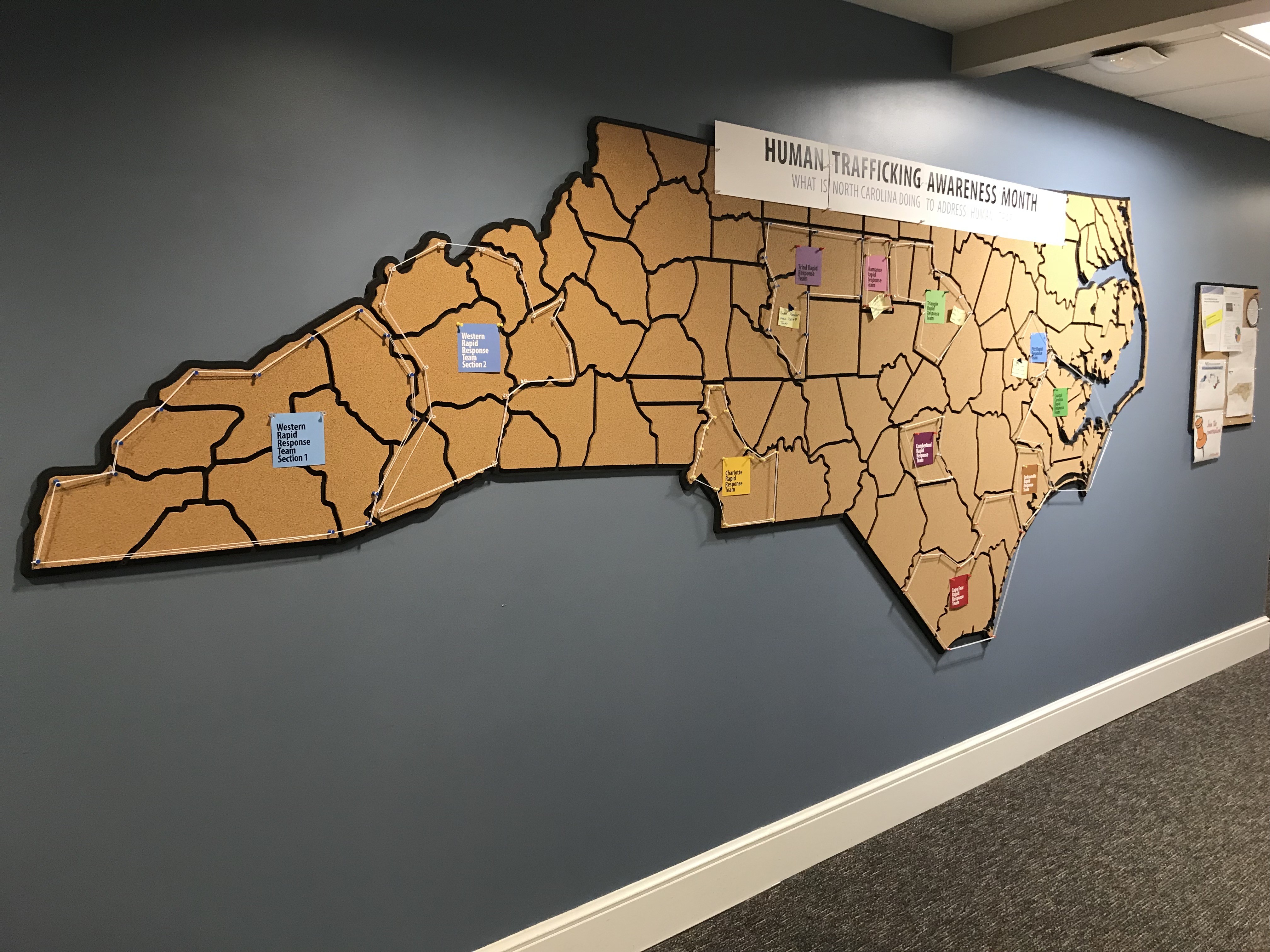 The North Carolina Cork Map and how the state is addressing human trafficking. 