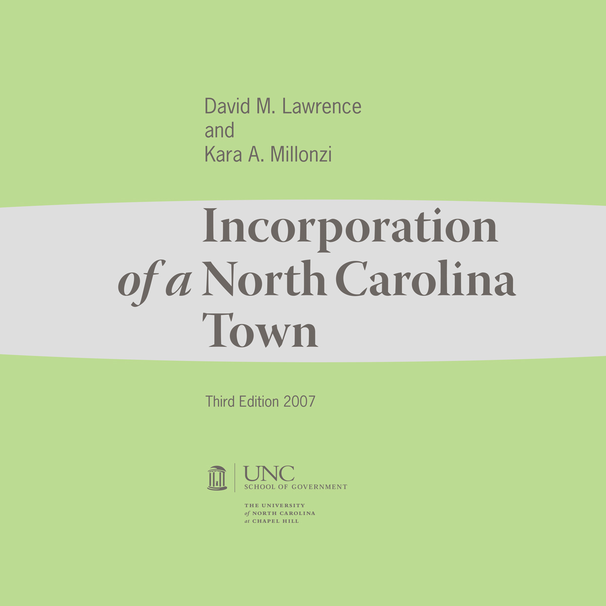 Cover image for Incorporation of a North Carolina Town, Third Edition