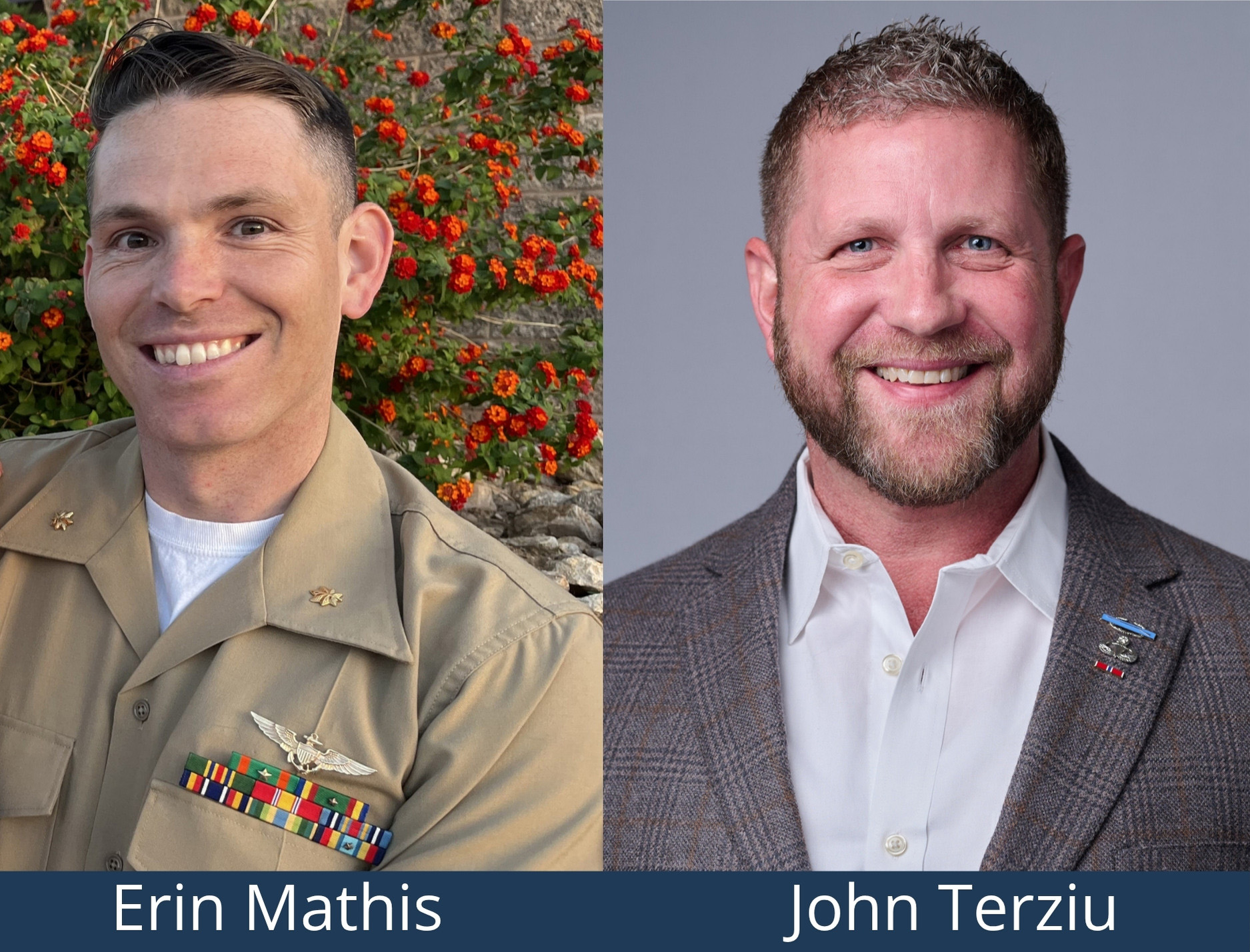 Headshots of Erin Mathis and John Terziu