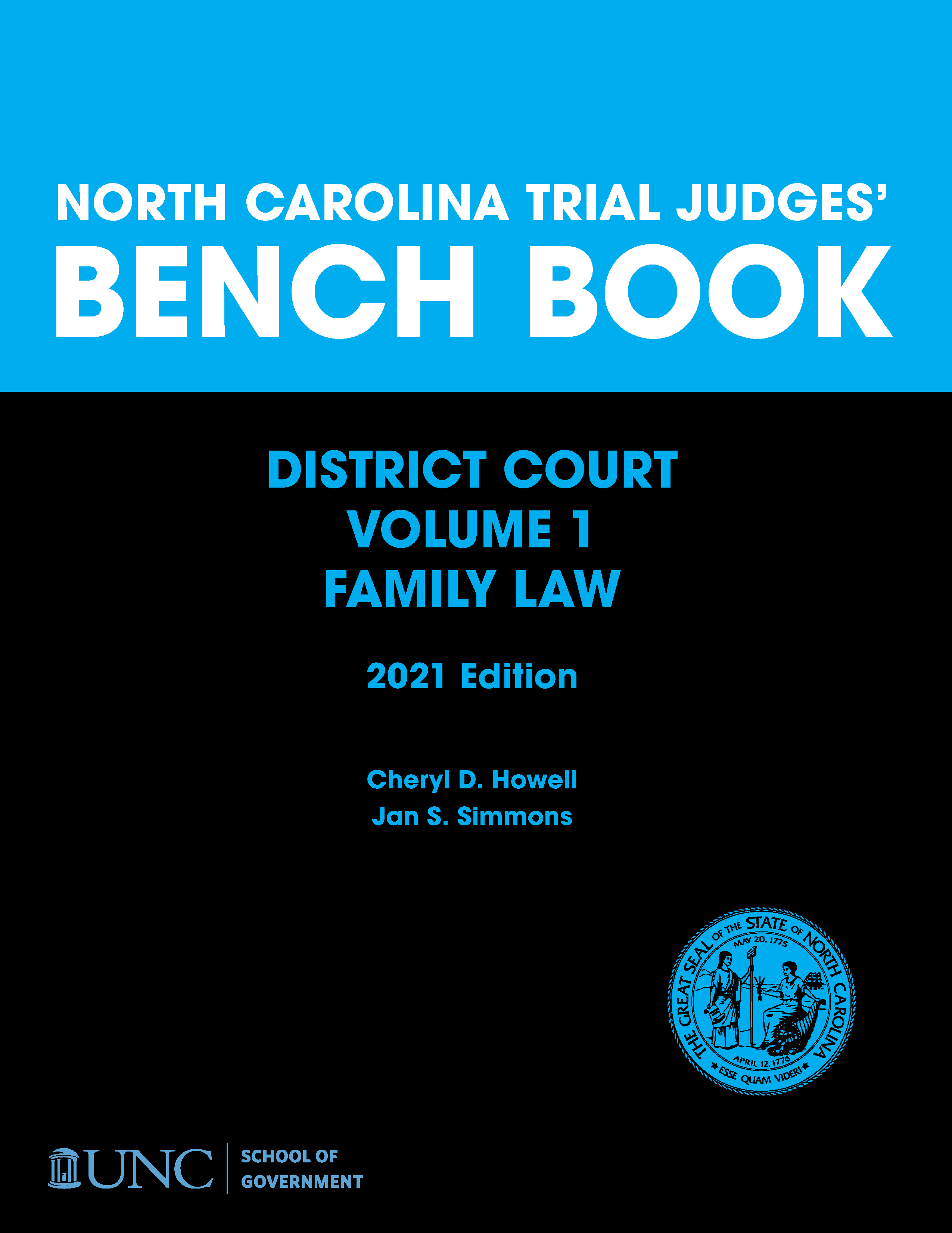 Cover image for North Carolina Trial Judges' Bench Book, District Court, Vol. 1 Family Law, 2021 (digital edition)