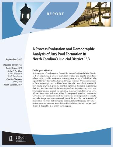 Process Evaluation and Demographic Analysis of Jury Pool Formation in North Carolina’s Judicial District 15B