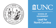 The state seal of North Carolina and the Lead for North Carolina logo