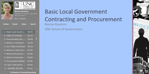 Basic Local Government Contracting and Procurement