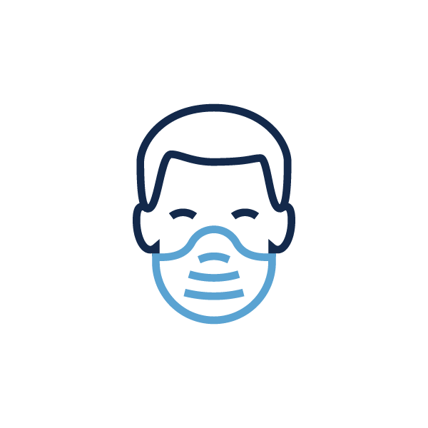Icon of a person wearing a face mask Icon of a person wearing a face mask